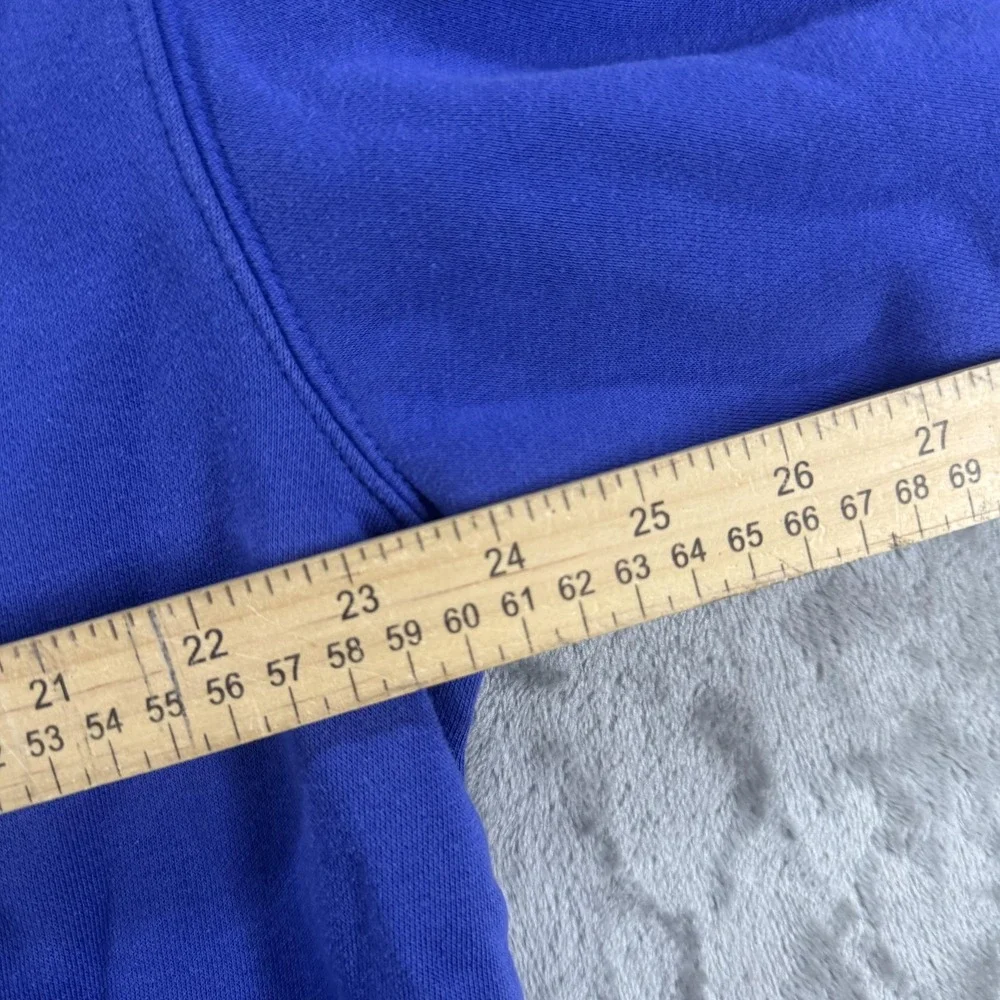 Nike Hoodie Mens Medium Blue Pullover Fleece Sweatshirt Center Swoosh Logo Solid